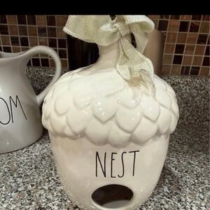 Rae Dunn Cream Birdhouse with Bow